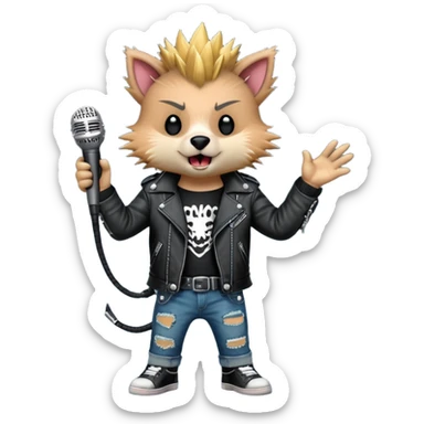 singing punk animal sticker