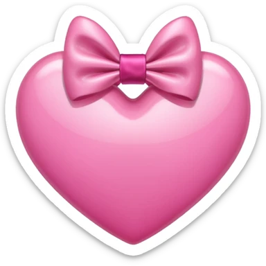 Pink heart with a bow sticker