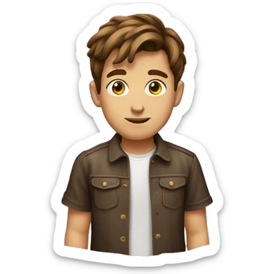 brown haired boy portrait emoji sticker