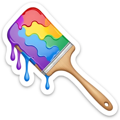 paint brush with raindow paint sticker