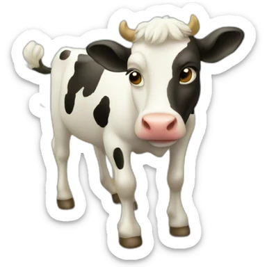 Vache sur une vache sticker