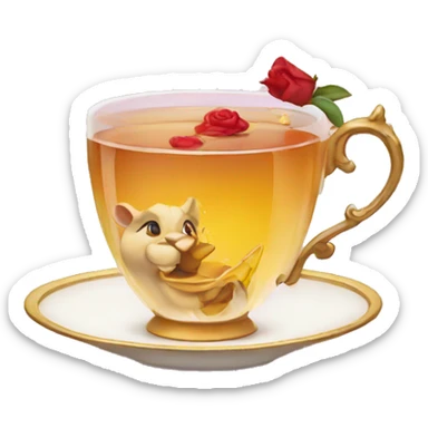 beauty and the beast tea sticker