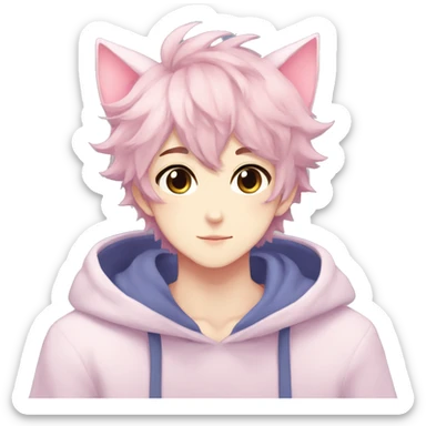 Cute Attractive Gorgeous Kawaii Pastel Anime Catboy sticker