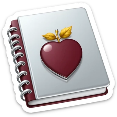 HAZ UN planificador de lista de objetivos en color vinotinto/rojo carmesí brillante, con hojas de cuaderno blancas (no agregues frutas ni nada de eso) sticker