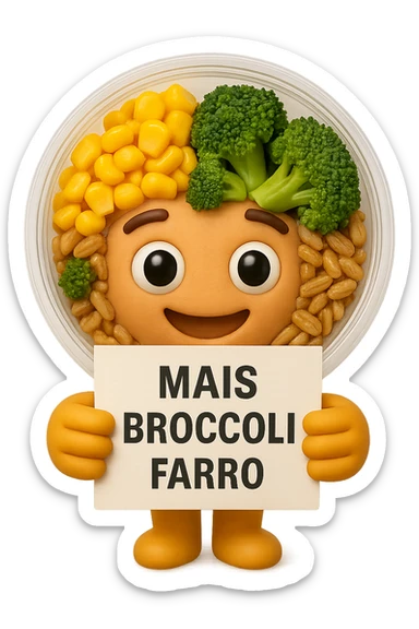 SU QUESTO STILE FAI UN EMOJI STILE IPHONE 3D DI UN INSALATA PRECONFEZIONATA DA SUPERMERCATO CON FOCUS SU ETICHETTA NUTRIZIONALE CON GLI INGREDIENTI IN ITALIANO TIPO: MAIS, BROCCOLI, FARRO, ACCANTO ALL'INSALATA CHE HA IN MANO C'è UN FOCUS SULL'ETICHETTA CON GLI INGREDIENTI SCRITTI, FALLO MOLTO REALISTICO IN 3D sticker