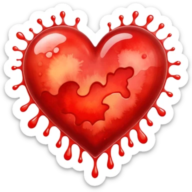 heart with a watercolor splash sticker