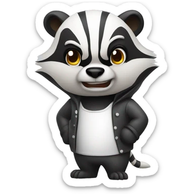 angry badger in toilet cleaner outfit sticker