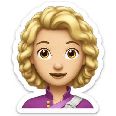 Fille au cheveu châtain sticker