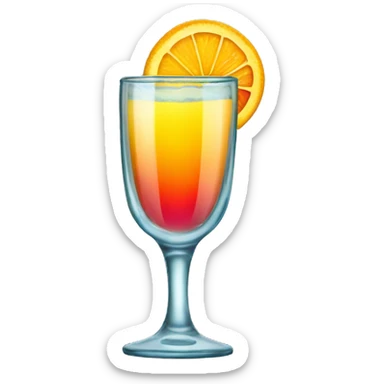 Tequila sunrise in long glass sticker
