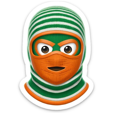 Irish flag coloured balaclava  sticker
