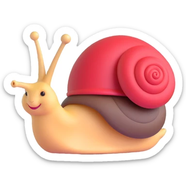cheerful snail wearing a tiny hat 3D emoji style sticker