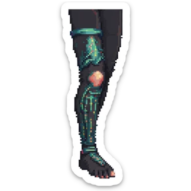 Pixel art leg and foot sticker