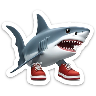 Shark with shoes sticker