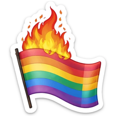 destroyed by fire lgbt flag  sticker