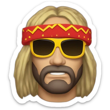 macho man randy savage sunglasses headband angry sticker
