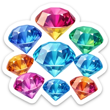 rainbow coloured diamond emoji ( all seperate coloured diamonds) sticker