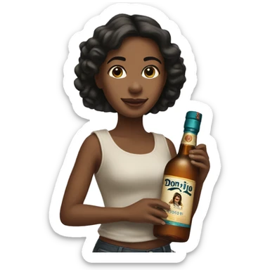 Girl holding Don Julio bottle sticker