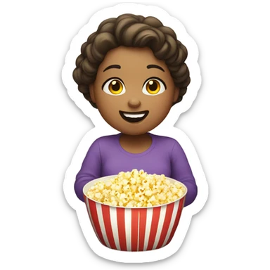 Fat girl eating popcorn  sticker