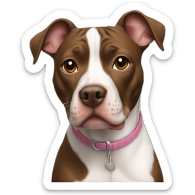 Brown pit bull with white rat terrier sticker