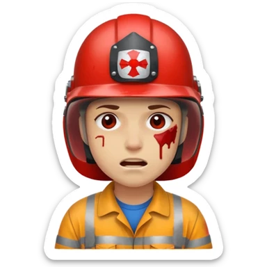 Person helmet accident sticker