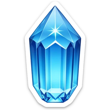 Long blue glowing crystal flat at the bottom sticker