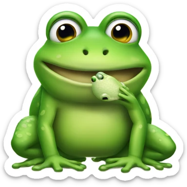 Frogs making out sticker