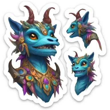 Colorful vernid fantasy creature LiLaiRa GriffSnuff Kamirah Falvie sticker