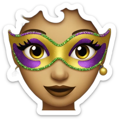 Mardi gras girl sticker