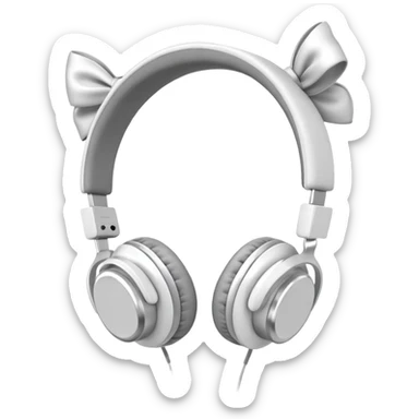 White headphones with bows sticker