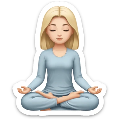 White girl  meditating sticker