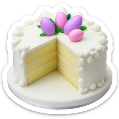 Easter white cake sticker