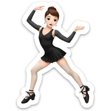 Jazz dancer white with brown hair wearing jazz shoes  sticker