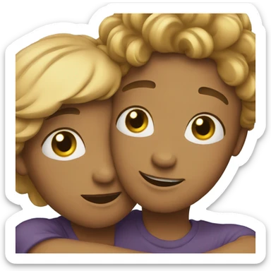 two friends hugging
 sticker