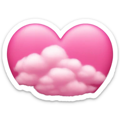 Pink heart cloud sticker