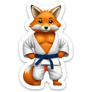 Fox Wearing Jiu-Jitsu gi sticker