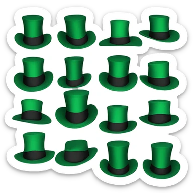 Green Among Us with a dark green tophat sticker