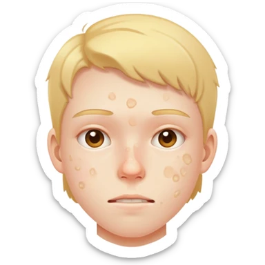 teenager face with acne breakout sticker