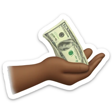 giving money from hand to hand sticker