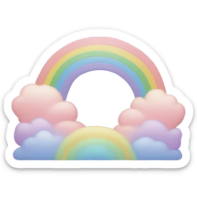 Pastel coloured rainbow sticker