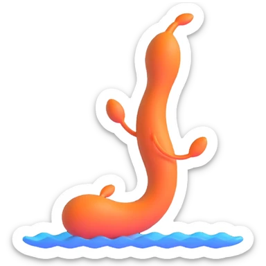 spermatozoid in a dynamic swimming pose sticker