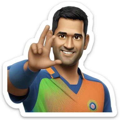 MS DHONI waving sticker