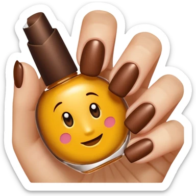 💅🏼 comme cet émoji, mais les ongles et le vernis en marron sticker