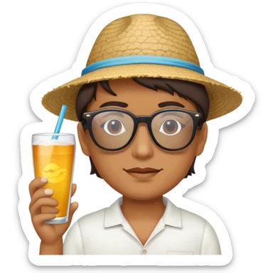 Pif with glasses on a beach with a sub  sticker