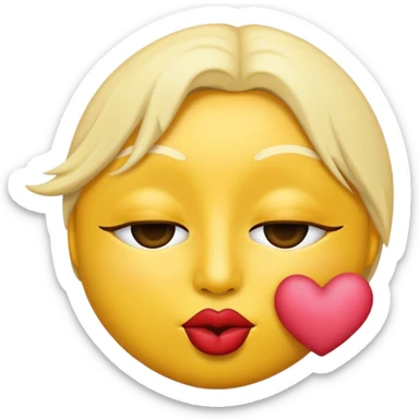 Peace emoji with kiss  sticker