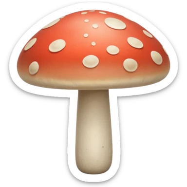 single button mushroom, three-quarter view, smooth rounded cap, short stem, off-white to pale beige, natural shading, subtle speckles, fresh and plump, 3D clean style, no faces, transparent background sticker