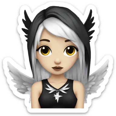 cute goth angel emo punk girl sticker