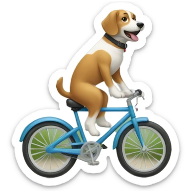 Dog riding bycicle sticker
