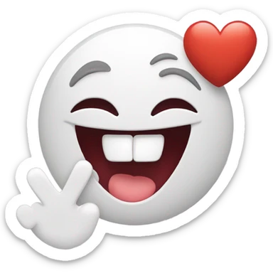 Emoji with heart eyes and Laughing with one hand over the mouth sticker