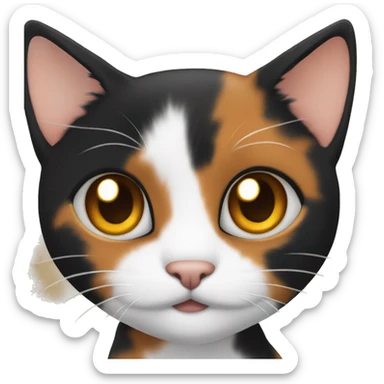 calico cat with more black less orange sticker