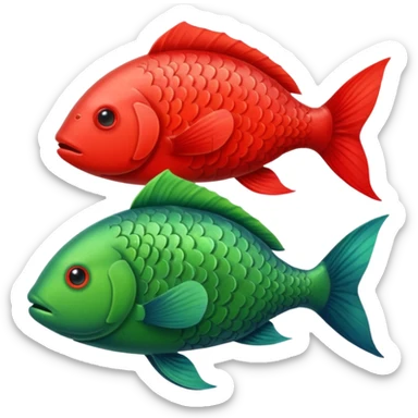 Red Fish Loves The Green Fish sticker